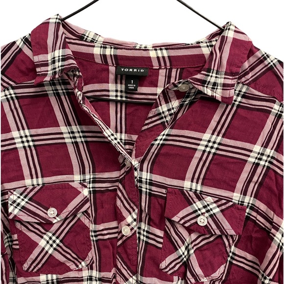 Torrid plaid LS top, SZ 1X - Picture 2 of 5